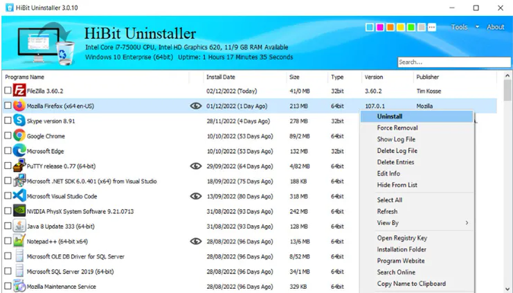 HiBit Uninstaller: official product overview (screenshot collage from publisher materials)